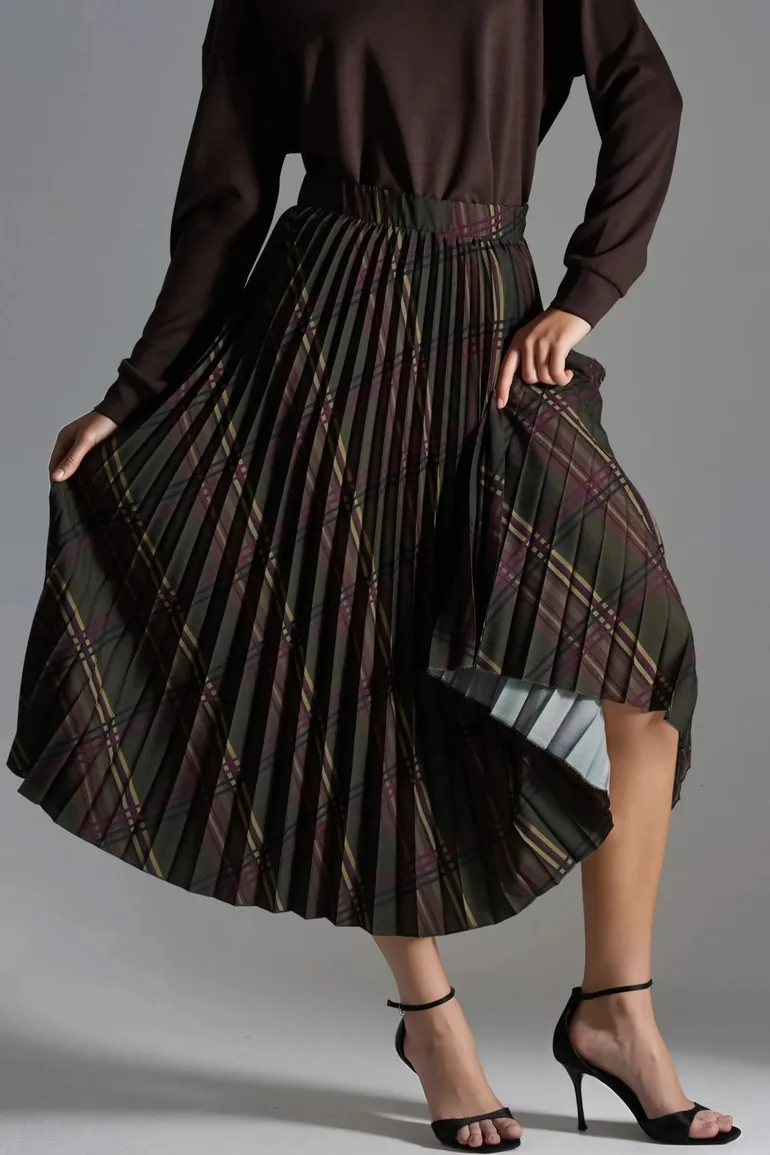 BUSEM Patterned Pleated Maxi Skirt