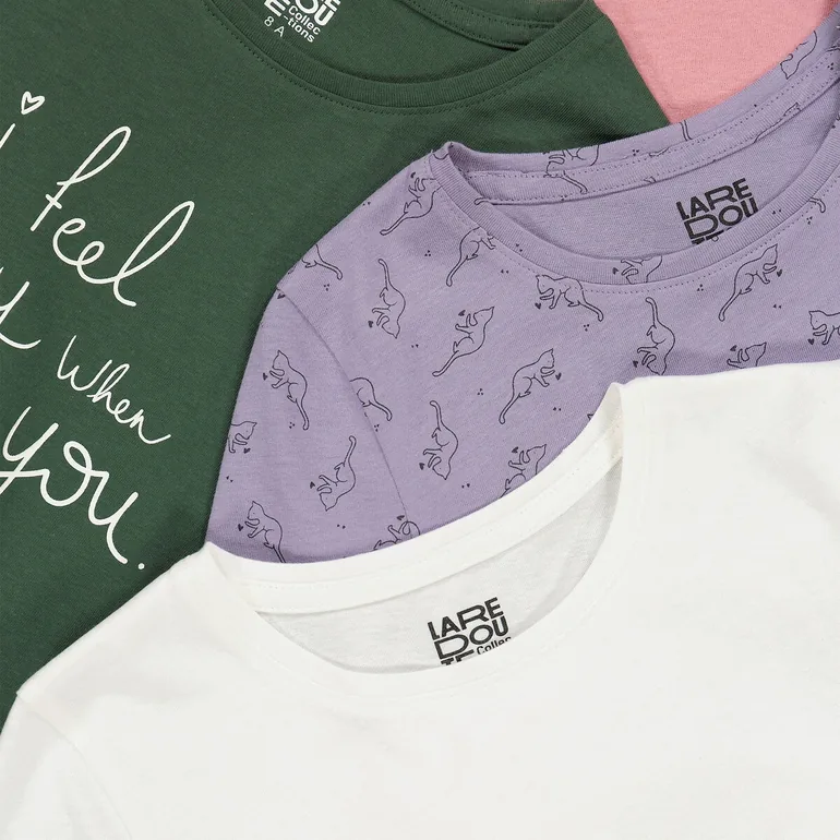 Pack of 4 T-Shirts in Cotton with Long Sleeves - 1