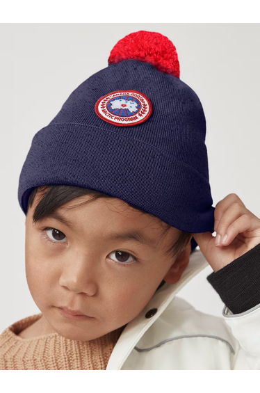 Canada Goose Kids Pom Toque Hat in Navy