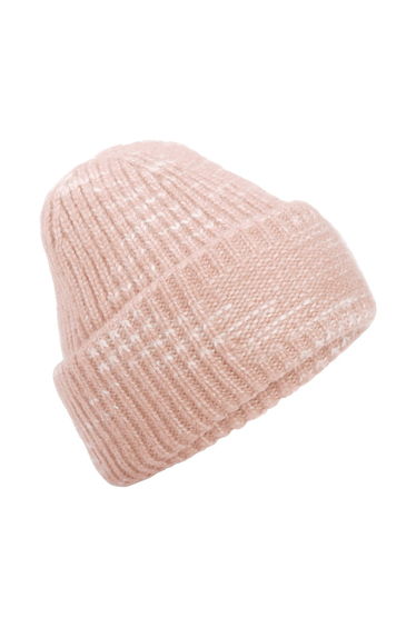 Beechfield Chunky Knit Reverse Patch Beanie - Strawberry Haze
