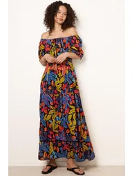 Bardot Tassel Tie Tiered Maxi Dress