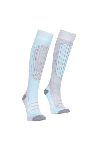 Trespass Womens/Ladies Janus II Ski Socks (Pack Of 2) - Mist/aqua