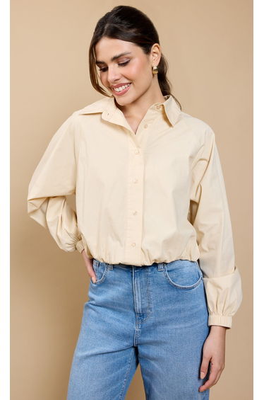 Morena Beige Crop Shirt