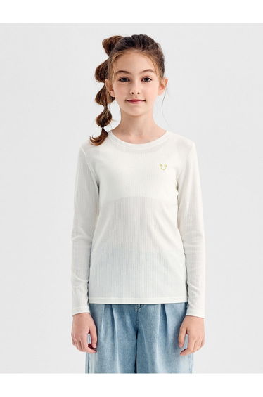 Unisex Ribbed Blouse With Minimal Graphic