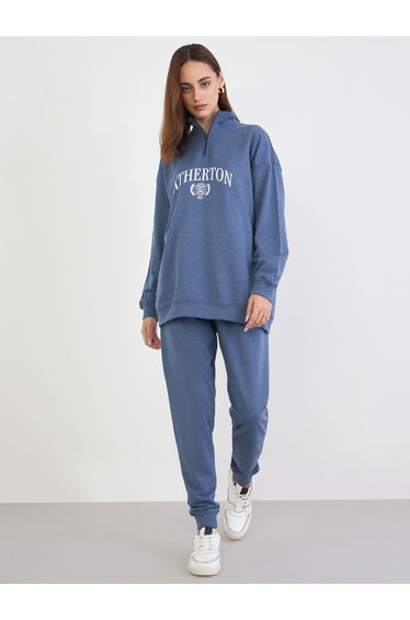 Blue Oversized Longline Sweatshirt and Joggers Co-Ords