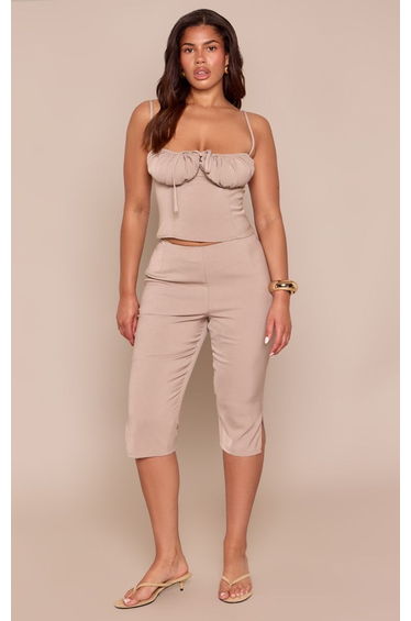 Shape Mushroom Tailored Split Hem Capris Co-ord