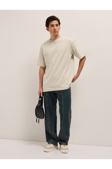 Men Pure Cotton Graphic Oversized T-Shirt