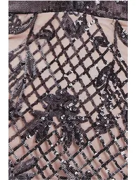 Goddiva Modesty Sequin Evening Maxi Dress - Black - 3
