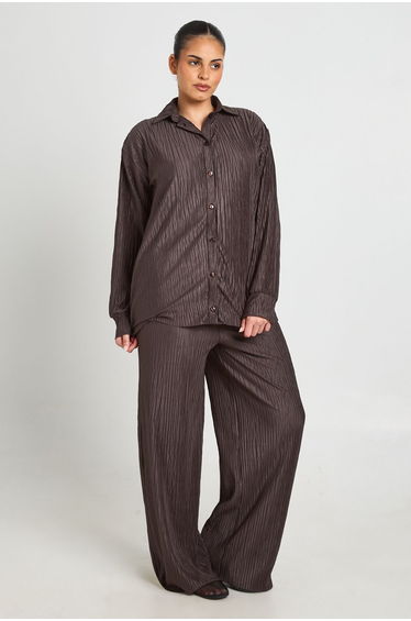 Plus Plisse Trouser - chocolate