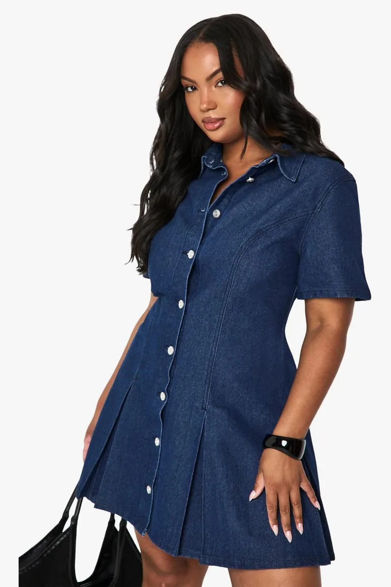 denim shift dress uk Fitted Denim Shift Dress Uk Denim Cotton Denim Button Shift Dress Roman UK