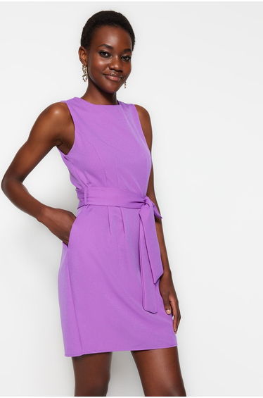 Purple Column Mini Shift Dress