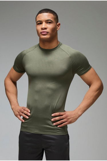 Man Active Lightweight Essentials Gym Muscle Fit Raglan T-shirt