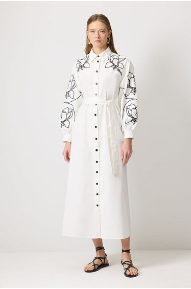 EMBROIDERED SHIRT DRESS