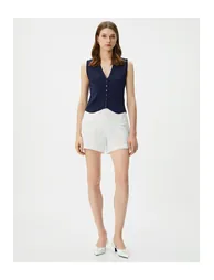 Scalloped Shorts Pocket Standard Waist