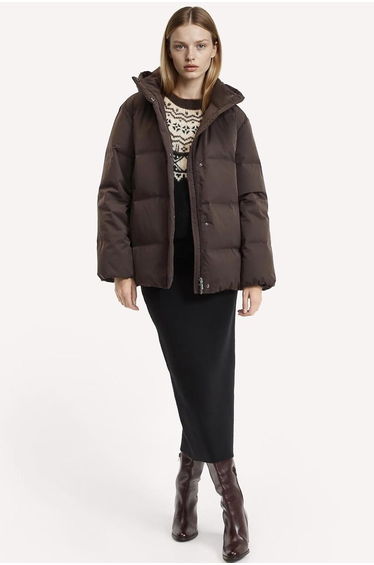 Short Quilted Padded Jacket with Hood For Winter