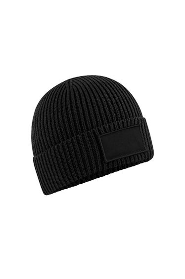 Beechfield Unisex Adult Fashion Patch Beanie - Black