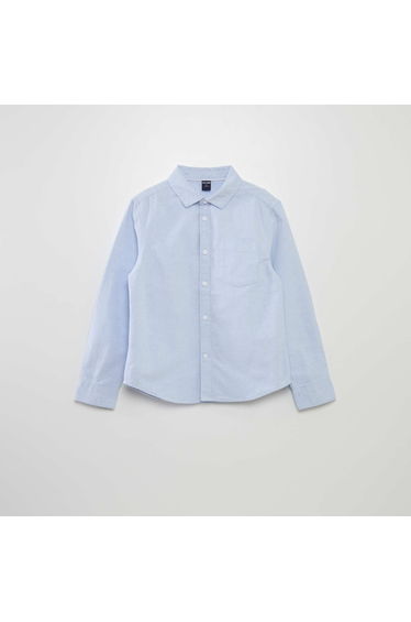 Long-sleeved Oxford shirt BLUE