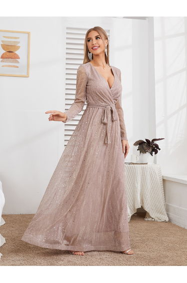 Leely Elegant V Neck Long Sleeve Party Dresses