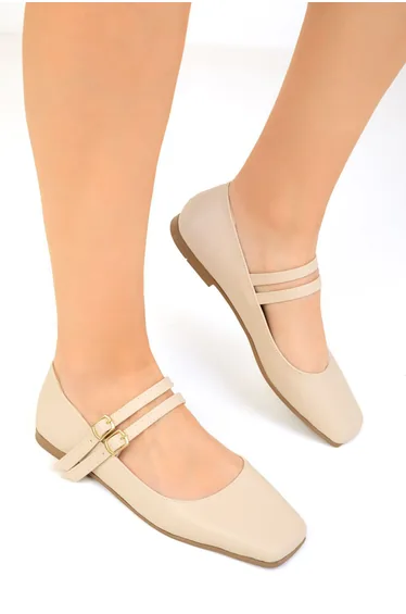 Beige Women's Ballerinas