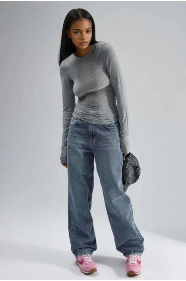BUSEM Slim Fit Long Sleeve Transparent Blouse