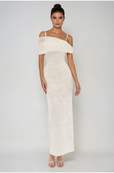 Denzel Off Shoulder Lace Maxi Dress