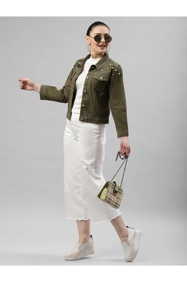 جاكيت جينز أخضر