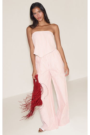 Orange Mid Rise Wdie Leg Trousers