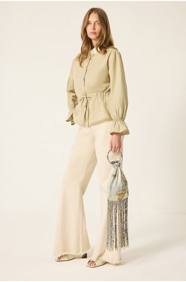 POPLIN JACKET WITH WAIST BELT