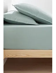 Scenario Cotton Percale Fitted Sheet, 40cm Flap - 1