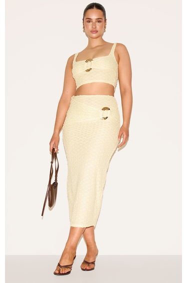 Shape Lemon Textured Gold Hammered Ring Cami Top