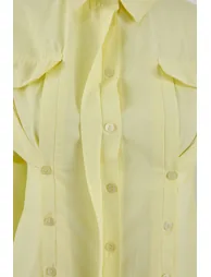 Light Yellow Cotton Fabric Front Double Placket Detailed Woven Shirt - 4