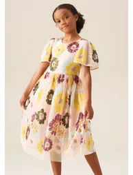 Verity Flower Sequin Dress - 1