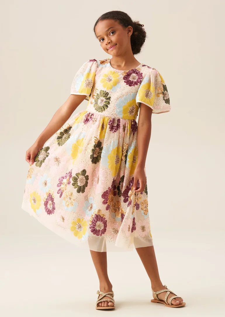 Verity Flower Sequin Dress