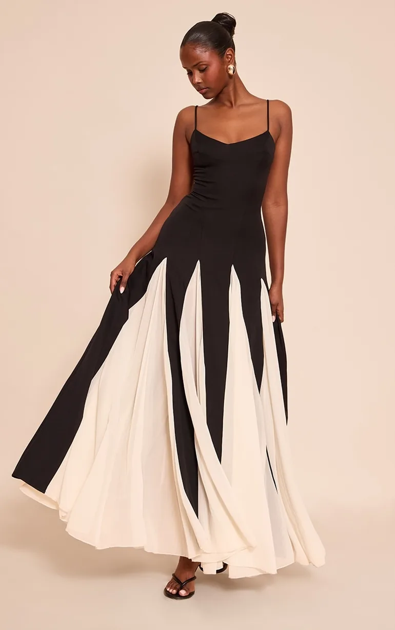 revolve black dress long sleeve Rich Fashion Satin Strappy Maxi Dress main image 1