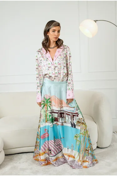 قميص جيسيكا راسل فلينت متعدد الالوان بأكمام طويلة