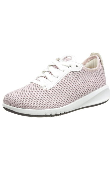 Geox Womens/Ladies Aerantis Leather Trainers - Antique Rose/White