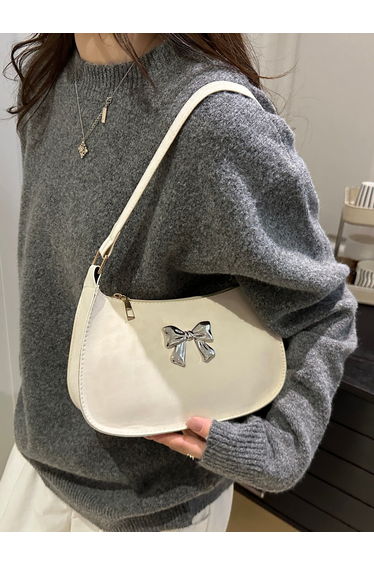 Leopard Print Bow Detail Shoulder Bag