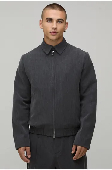 جاكيت طقم بنقشة متعرجة - أسود