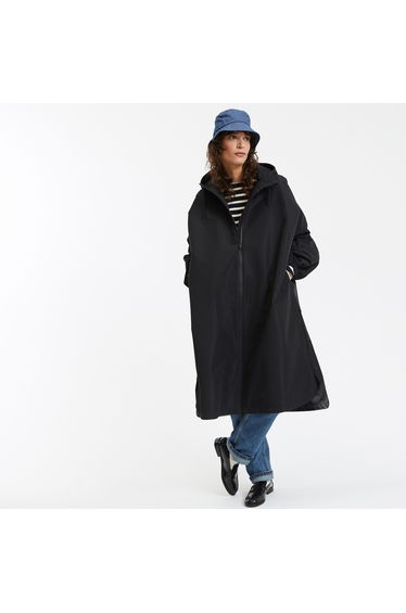 Hooded Maxi-Length Windbreaker