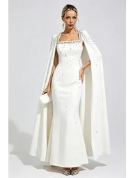 Ffion White Beaded Maxi Dress - 3