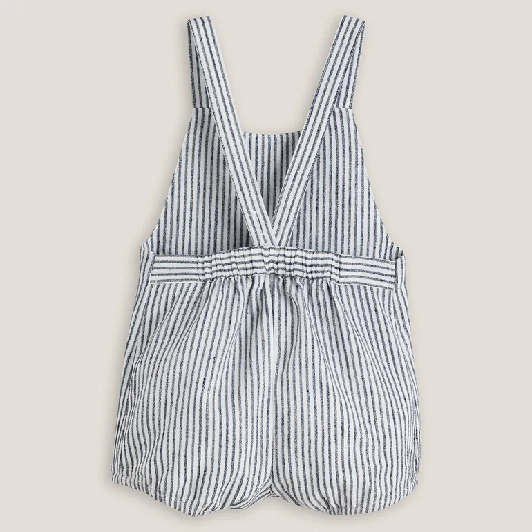 Striped Cotton Romper - 1