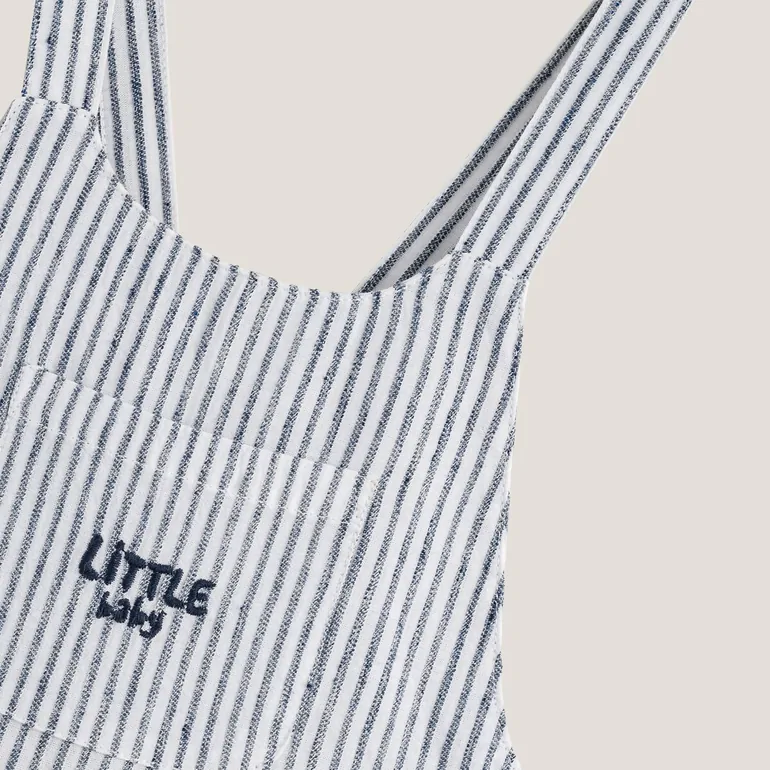 Striped Cotton Romper - 2