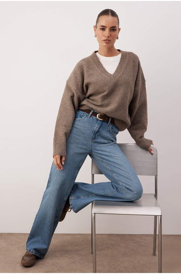 Blue*002 High Waist Wide Leg Jeans