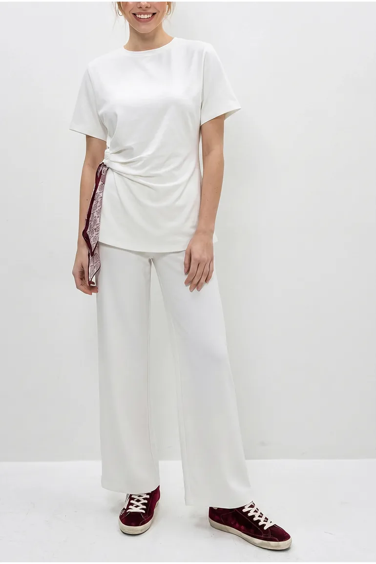 LUCCI Crew Neck T-Shirt and Wide Leg Trousers Set - 4