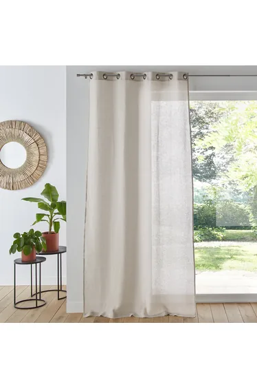 ستارة بقماش لنن بحلقات