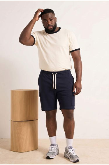 Navy Blue Men's Large Size Shorts & Bermuda