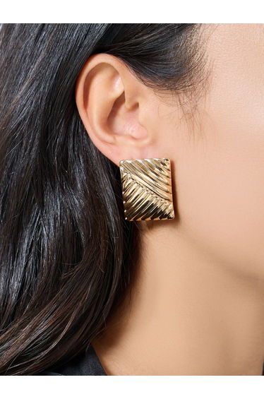 Textured Square Stud Earrings
