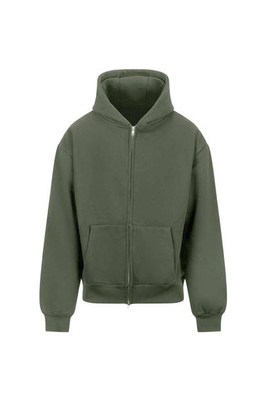 Awdis Unisex Adult Signature Heavyweight Oversized Full Zip Hoodie - Earthy Green