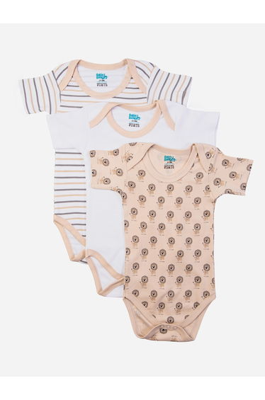 Pack of 3 - Round Neck Printed Romper