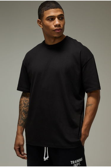 Training Dept Stencil Oversized T-Shirt - black